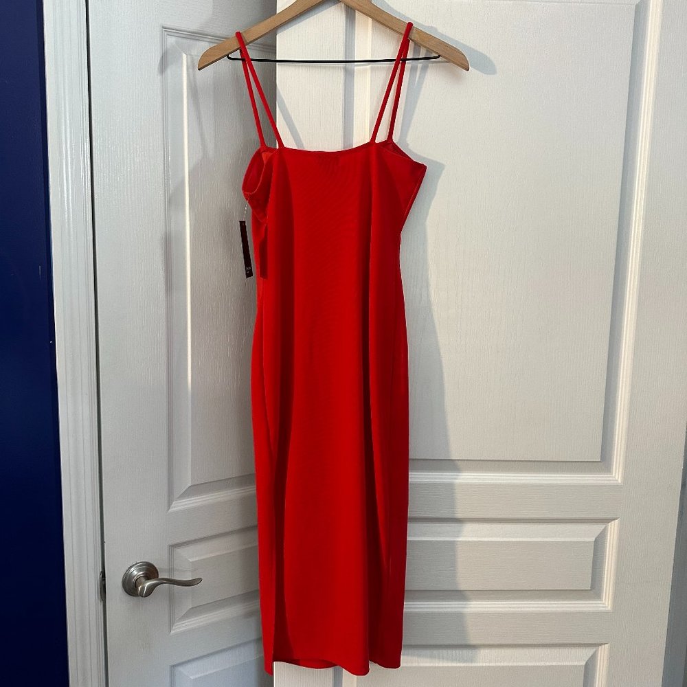 NWT Free People - Free Press Red Chinoise Midi Dress - Size Medium - Picture 2 of 3